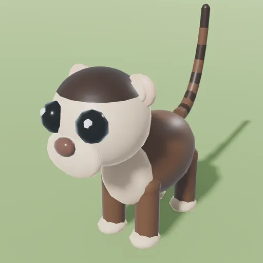 Capuchin monkey, an in-engine studio portrait