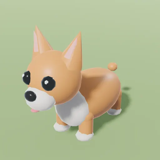 Corgi, an in-engine studio portrait