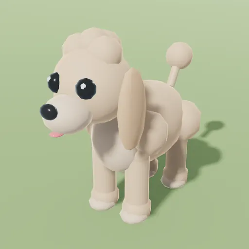 Poodle, an in-engine studio portrait