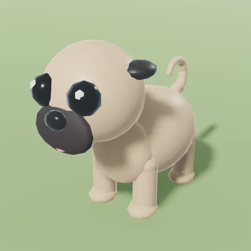 Pug, an in-engine studio portrait