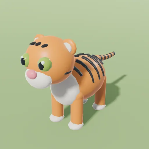Tiger cub, an in-engine studio portrait